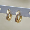 Argolla Huggie 02.284.0036.2.12 Oro Laminado, con Rosado Micro Pave, Pulido, Tono Dorado