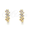 Argolla Huggie 02.284.0037.2.12 Oro Laminado, con Rosado Zirconia Cubica, Pulido, Tono Dorado