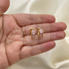 Argolla Huggie 02.284.0038.12 Oro Laminado, con Rosado Zirconia Cubica, Pulido, Tono Dorado
