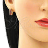 Argolla Huggie 02.284.0038.1.12 Oro Laminado, con Granate Zirconia Cubica, Pulido, Tono Dorado