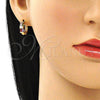 Argolla Huggie 02.284.0039.15 Oro Laminado, Diseño de Baguette, con Multicolor Zirconia Cubica, Pulido, Tono Dorado