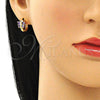 Argolla Huggie 02.284.0040.2.12 Oro Laminado, Diseño de Mariposa, con Amatista Zirconia Cubica, Pulido, Tono Dorado
