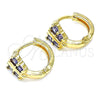 Argolla Huggie 02.284.0040.2.12 Oro Laminado, Diseño de Mariposa, con Amatista Zirconia Cubica, Pulido, Tono Dorado