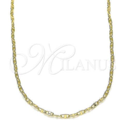 Gargantilla Basica 04.213.0226.24 Oro Laminado, Pulido, Tono Dorado (02 MM Thickness, 24 Inches Length)