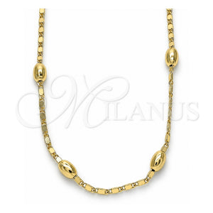Gargantilla Basica 04.213.0227.18 Oro Laminado, Pulido, Tono Dorado (02 MM Thickness, 18 Inches Length)