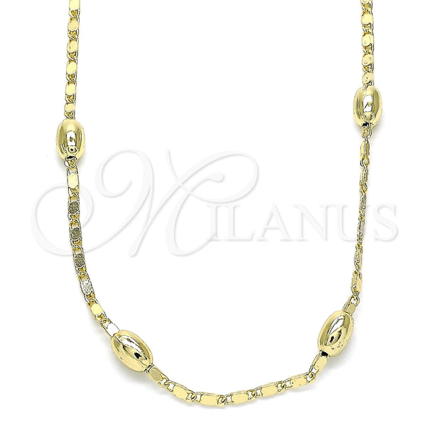 Gargantilla Basica 04.213.0227.18 Oro Laminado, Pulido, Tono Dorado (02 MM Thickness, 18 Inches Length)