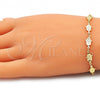 Pulsera Elegante 03.326.0017.08 Oro Laminado, Diseño de Mano de Dios, Pulido, Tono Dorado (07 MM Thickness, 8 Inches Length)