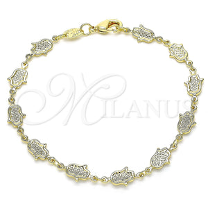 Pulsera Elegante 03.326.0017.08 Oro Laminado, Diseño de Mano de Dios, Pulido, Tono Dorado (07 MM Thickness, 8 Inches Length)
