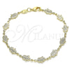 Pulsera Elegante 03.326.0017.08 Oro Laminado, Diseño de Mano de Dios, Pulido, Tono Dorado (07 MM Thickness, 8 Inches Length)