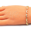 Pulsera Elegante 03.326.0018.08 Oro Laminado, Diseño de Delfín, Pulido, Tono Dorado (07 MM Thickness, 8 Inches Length)