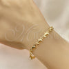 Pulsera Elegante 03.326.0018.08 Oro Laminado, Diseño de Delfín, Pulido, Tono Dorado (07 MM Thickness, 8 Inches Length)