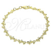 Pulsera Elegante 03.326.0018.08 Oro Laminado, Diseño de Delfín, Pulido, Tono Dorado (07 MM Thickness, 8 Inches Length)