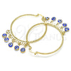 Argolla Grande 02.380.0072.1.50 Oro Laminado, Diseño de Ojo Griego, Resinado Azul, Tono Dorado