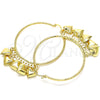 Argolla Grande 02.380.0022.1.50 Oro Laminado, Diseño de Corazón, Diamantado, Tono Dorado