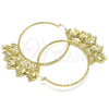 Argolla Grande 02.380.0041.1.50 Oro Laminado, Diseño de Elefante, Diamantado, Tono Dorado