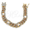 Pulsera Básica 03.372.0003.08 Oro Laminado, Diseño de Figaro, con Blanca Cristal, Pulido, Tono Dorado (13 MM Thickness, 8 Inches Length)