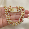 Gargantilla Basica 03.372.0003.18 Oro Laminado, Diseño de Figaro, con Blanca Cristal, Pulido, Tono Dorado (13 MM Thickness, 18 Inches Length)