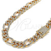 Gargantilla Basica 03.372.0003.18 Oro Laminado, Diseño de Figaro, con Blanca Cristal, Pulido, Tono Dorado (13 MM Thickness, 18 Inches Length)