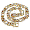 Gargantilla Basica 03.372.0003.18 Oro Laminado, Diseño de Figaro, con Blanca Cristal, Pulido, Tono Dorado (13 MM Thickness, 18 Inches Length)