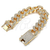 Pulsera Básica 03.372.0004.08 Oro Laminado, con Blanca Cristal, Pulido, Tono Dorado (19 MM Thickness, 8 Inches Length)