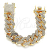 Pulsera Básica 03.372.0004.08 Oro Laminado, con Blanca Cristal, Pulido, Tono Dorado (19 MM Thickness, 8 Inches Length)