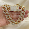 Gargantilla Basica 03.372.0004.18 Oro Laminado, con Blanca Cristal, Pulido, Tono Dorado (19 MM Thickness, 18 Inches Length)