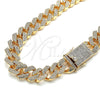 Gargantilla Basica 03.372.0004.18 Oro Laminado, con Blanca Cristal, Pulido, Tono Dorado (19 MM Thickness, 18 Inches Length)