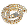 Gargantilla Basica 03.372.0004.18 Oro Laminado, con Blanca Cristal, Pulido, Tono Dorado (19 MM Thickness, 18 Inches Length)