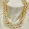 Gargantilla Basica 03.372.0004.18 Oro Laminado, con Blanca Cristal, Pulido, Tono Dorado (19 MM Thickness, 18 Inches Length)