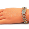 Pulsera Básica 03.372.0005.08 Oro Laminado, con Blanca Cristal, Pulido, Tono Dorado (15 MM Thickness, 8 Inches Length)