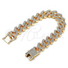 Pulsera Básica 03.372.0005.08 Oro Laminado, con Blanca Cristal, Pulido, Tono Dorado (15 MM Thickness, 8 Inches Length)