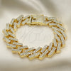 Pulsera Básica 03.372.0005.08 Oro Laminado, con Blanca Cristal, Pulido, Tono Dorado (15 MM Thickness, 8 Inches Length)