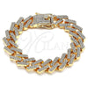 Pulsera Básica 03.372.0005.08 Oro Laminado, con Blanca Cristal, Pulido, Tono Dorado (15 MM Thickness, 8 Inches Length)
