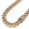 Gargantilla Basica 03.372.0005.18 Oro Laminado, con Blanca Cristal, Pulido, Tono Dorado (15 MM Thickness, 18 Inches Length)