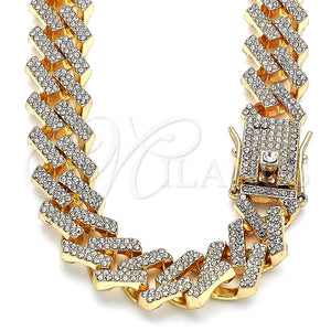 Gargantilla Basica 03.372.0005.18 Oro Laminado, con Blanca Cristal, Pulido, Tono Dorado (15 MM Thickness, 18 Inches Length)