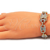 Pulsera Básica 03.372.0006.08 Oro Laminado, Diseño de Puff Mariner, con Blanca Cristal, Pulido, Tono Dorado (13 MM Thickness, 8 Inches Length)