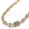 Gargantilla Basica 03.372.0006.18 Oro Laminado, Diseño de Puff Mariner, con Blanca Cristal, Pulido, Tono Dorado (13 MM Thickness, 18 Inches Length)