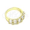 Anillo Multi Piedra 01.210.0147.07 Oro Laminado, Pulido, Tono Dorado (Size 7)