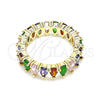 Anillo Multi Piedra 01.210.0149.08 Oro Laminado, Diseño de Gota, con Multicolor Zirconia Cubica, Pulido, Tono Dorado (Size 8)