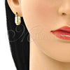 Argolla Pequeña 02.185.0004.12 Oro Laminado, Diseño de Flor, Pulido, Tono Dorado