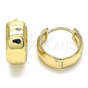 Argolla Huggie 02.156.0563.20 Oro Laminado, Pulido, Tono Dorado