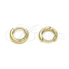 Argolla Huggie 02.156.0564.10 Oro Laminado, Pulido, Tono Dorado