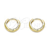 Argolla Huggie 02.156.0564.12 Oro Laminado, Pulido, Tono Dorado