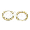 Argolla Huggie 02.156.0564.15 Oro Laminado, Pulido, Tono Dorado
