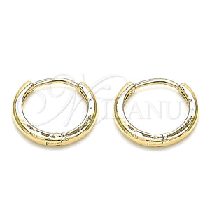 Argolla Huggie 02.156.0564.15 Oro Laminado, Pulido, Tono Dorado