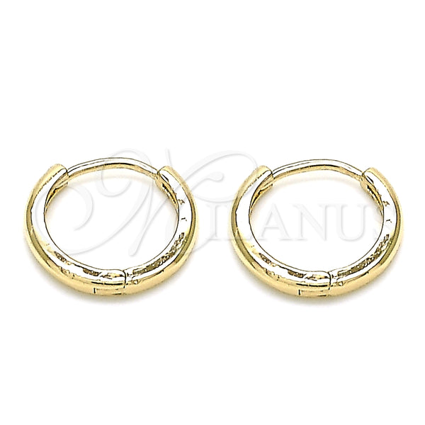 Argolla Huggie 02.156.0564.15 Oro Laminado, Pulido, Tono Dorado