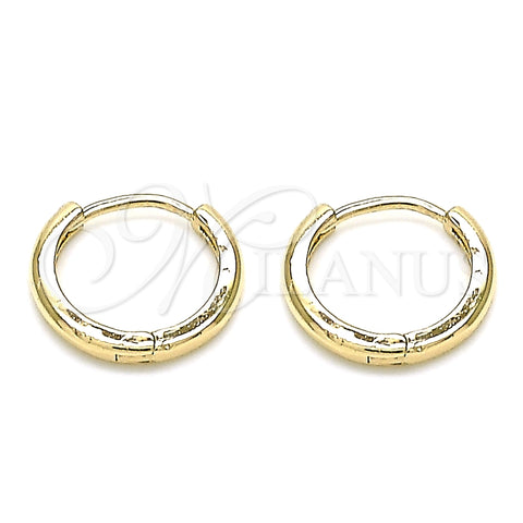 Argolla Huggie 02.156.0564.15 Oro Laminado, Pulido, Tono Dorado