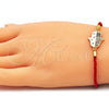 Pulsera Elegante 03.381.0013.06 Oro Laminado, Diseño de Mano de Dios, con Multicolor Micro Pave, Pulido, Tono Dorado (02 MM Thickness, 6 Inches Length)