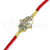 Pulsera Elegante 03.381.0013.06 Oro Laminado, Diseño de Mano de Dios, con Multicolor Micro Pave, Pulido, Tono Dorado (02 MM Thickness, 6 Inches Length)