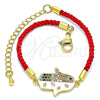 Pulsera Elegante 03.381.0013.06 Oro Laminado, Diseño de Mano de Dios, con Multicolor Micro Pave, Pulido, Tono Dorado (02 MM Thickness, 6 Inches Length)